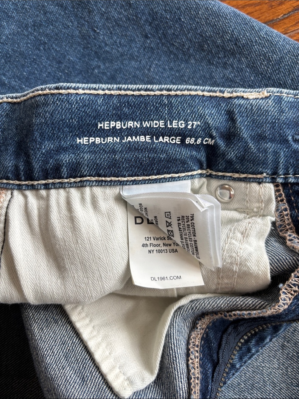 DL1961 Hepburn Wide Leg 27” Jeans Women’s High Rise Blue Denim Ankle Size 27 - Picture 8 of 11